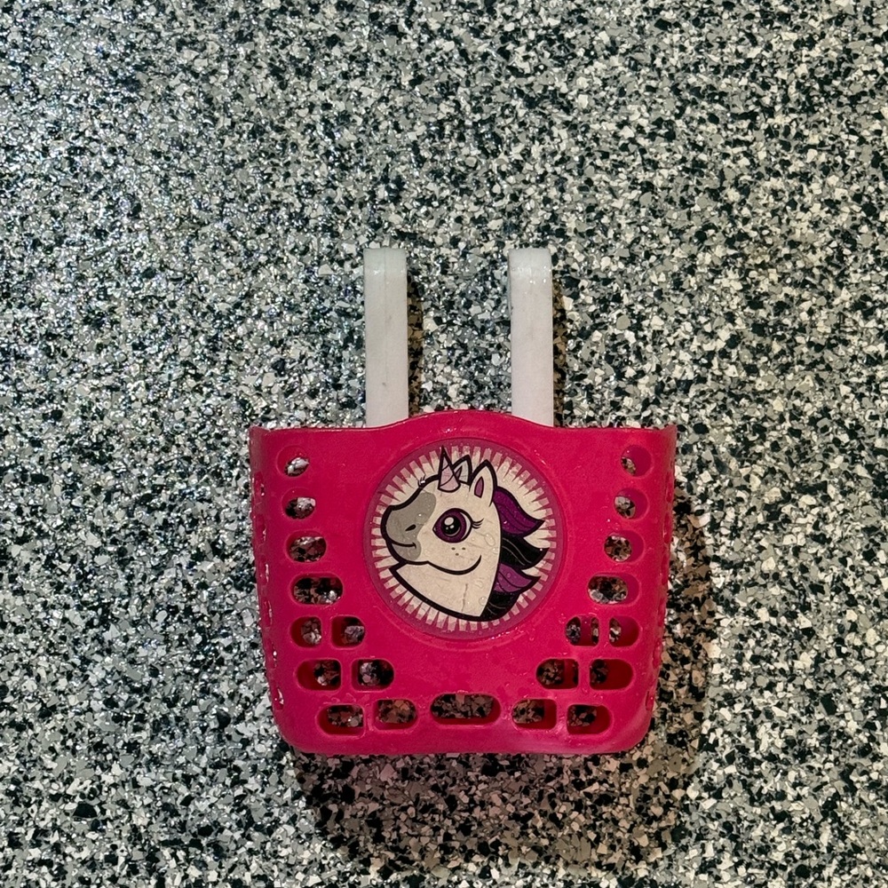 Pink Unicorn Bicycle Basket
